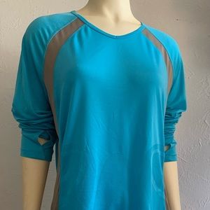 The North Face TNF Flight Series Vapor Wick Blue Running Workout Shirt Sz L